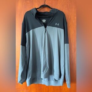 Under Armour Two-Tone Black and Gray Quarter-Zip Hoodie